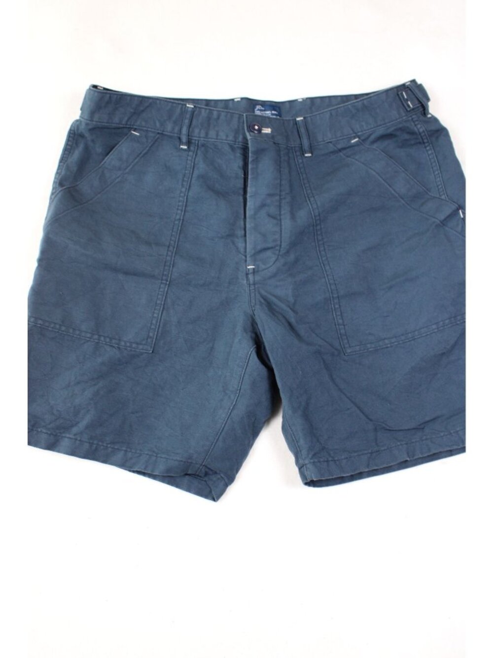 J.Crew Mens Navy Blue Casual Shorts Size 35 Cotton Blend Adjustable Waist